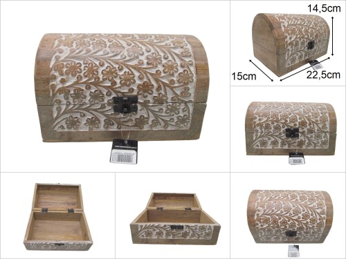 sd49153 no2 ahşap bombeli desenli kutu - 