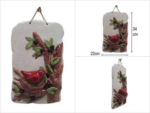 sd49190 dekoratif elyapımı seramik zeytin ağacında kuş yuvası duvar süsü - BU ÜRÜN SADECE MAĞAZADAN SATIŞ