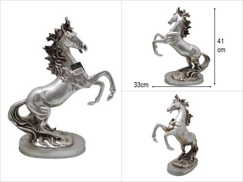 sd49205 dekoratif gümüş boyalı şahlanmış at biblo - BU ÜRÜN SADECE MAĞAZADAN SATIŞ