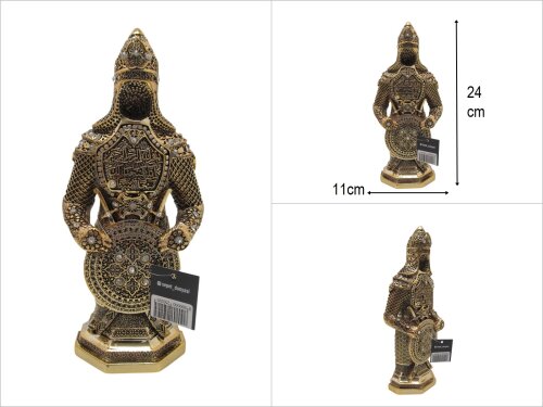 sd49213 dekoratif gold boyalı döküm polyester selçuklu askeri biblo - 