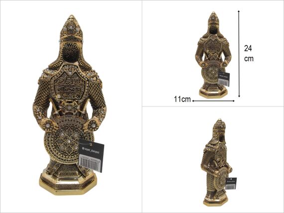 sd49213 dekoratif gold boyalı döküm polyester selçuklu askeri biblo - 1