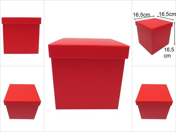 sd49235 kare no5 kırmızı karton küp hediye kutusu - 1