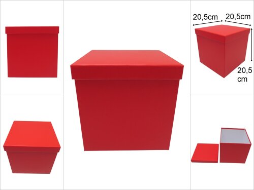 sd49237 kare no7 kırmızı karton küp hediye kutusu - 