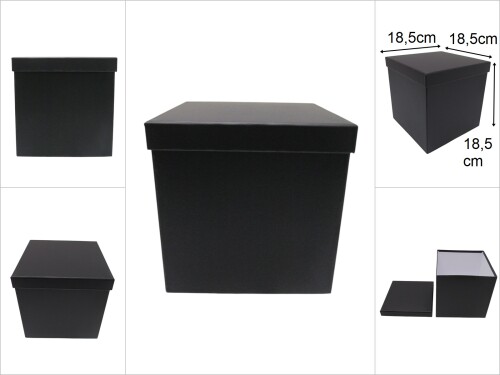 sd49246 kare no6 siyah karton küp hediye kutusu - 