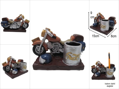 sd49346 dekoratif motosiklet kalemlik - 