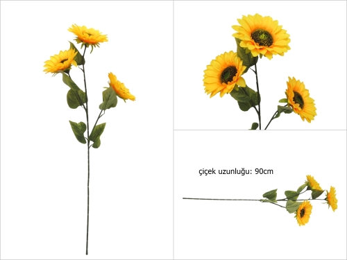 sd49362 dekoratif 3 başlı ayçiçeği - 