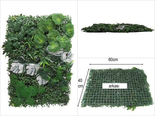 sd49682 dekoratif yapay yeşil yaprak pano - 