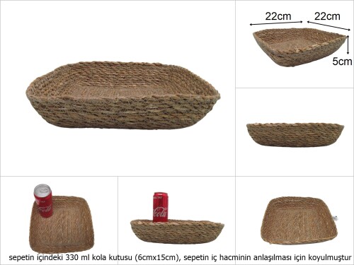sd49683 dekoratif kare hasır sepet - 