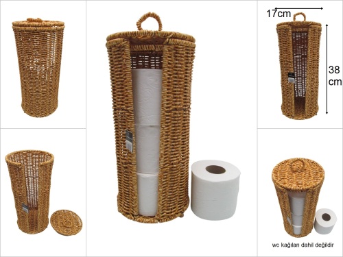 sd49688 dekoratif tuvalet kağıdı depolama el örgüsü pvc sepet - 