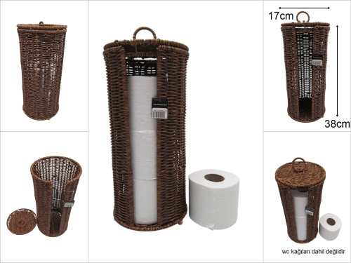 sd49689 dekoratif tuvalet kağıdı depolama el örgüsü pvc sepet - 