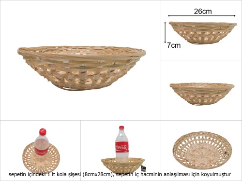 sd49750 yuvarlak dantelli bambu sepet - 