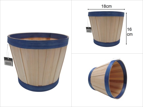 sd49761 mavi dekorlu derin bambu sepet - 