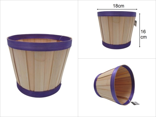 sd49762 mor dekorlu derin bambu sepet - 