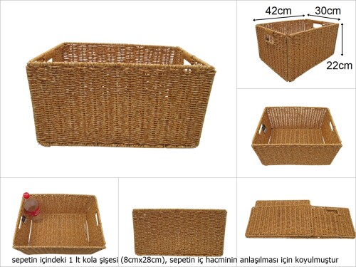 sd49772 metal iskelet üzerine pvc örülü katlanır dikdörtgen depolama sepeti - 