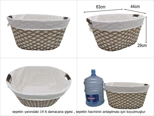 sd49803 metal iskelet üzerine karft ve hasır örülü kumaşlı oval battal sele - 