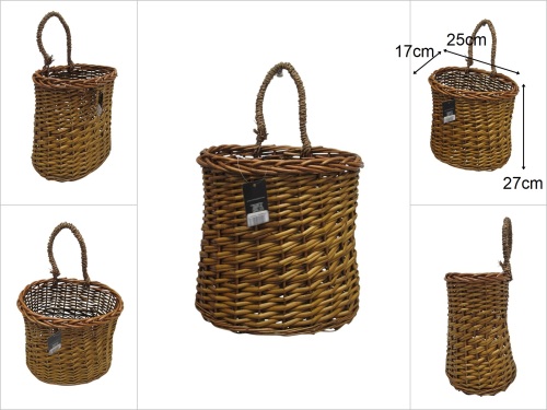 sd49804 dekoratif hasır kulplu söğüt kapı duvar sepeti - 