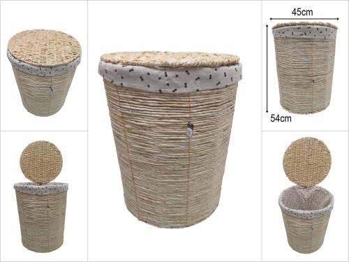 sd49839 yuvarlak no2 kapaklı derin hasır sepet - 