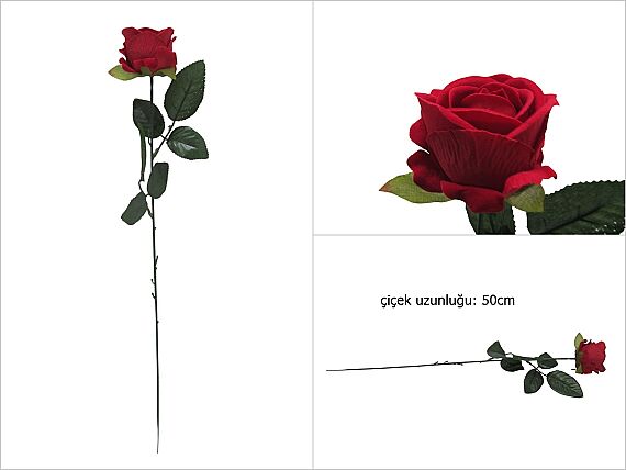 sd49882 yapay kırmızı gül dalı - 1