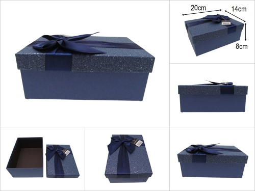 sd49925 mavi dikdörtgen no2 kurdelalı hediye saklama kutusu - 