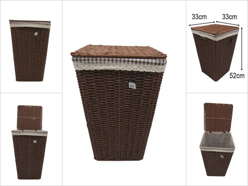 sd49930 metal iskelet üzerine pvc örülü kapaklı derin sepet - 