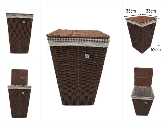 sd49930 metal iskelet üzerine pvc örülü kapaklı derin sepet - 1