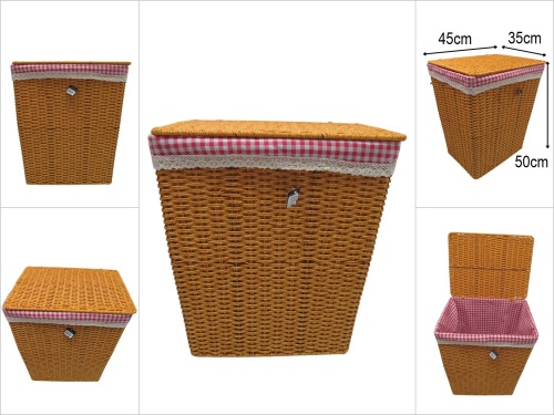 sd49931 metal iskelet üzerine pvc örülü kapaklı derin sepet - 