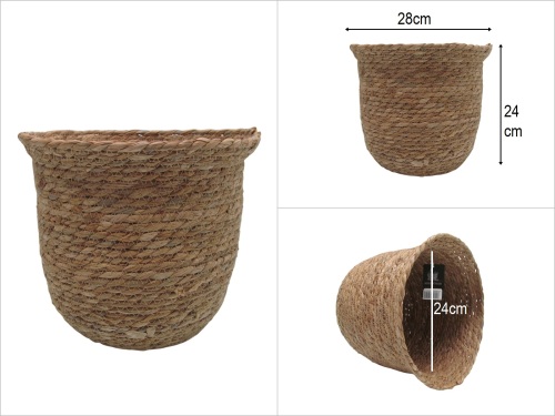 sd49932 dekoratif no1 derin yuvarlak hasır sepet - 