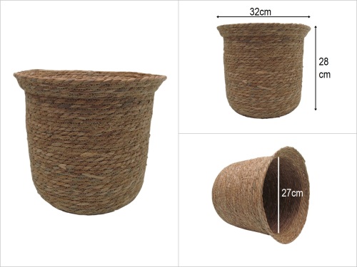 sd49933 dekoratif no2 derin yuvarlak hasır sepet - 