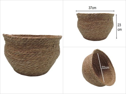 sd49939 dekoratif no2 derin yuvarlak hasır sepet - 