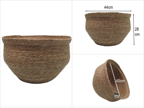 sd49940 dekoratif no3 derin yuvarlak hasır sepet - 