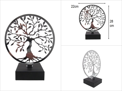 sd49950 dekoratif gümüş boyalı metal hayat ağacı - BU ÜRÜN SADECE MAĞAZADAN SATIŞ