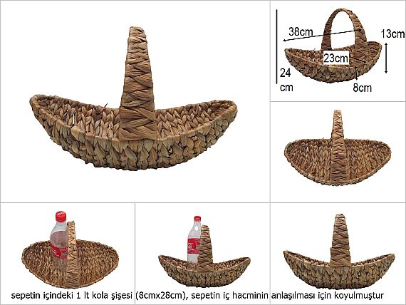 sd49955 dekoratif üstten saplı no2 gondol sepet - 1