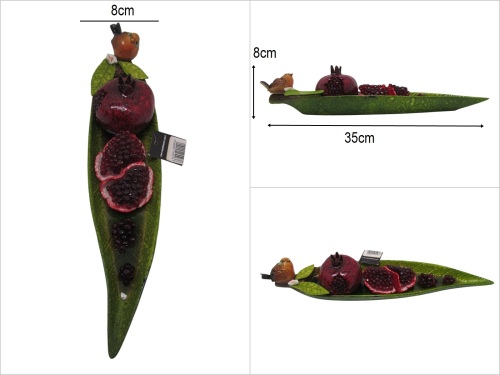 sd50050 kuş dekorlu yaprak tabakta nar lux - 