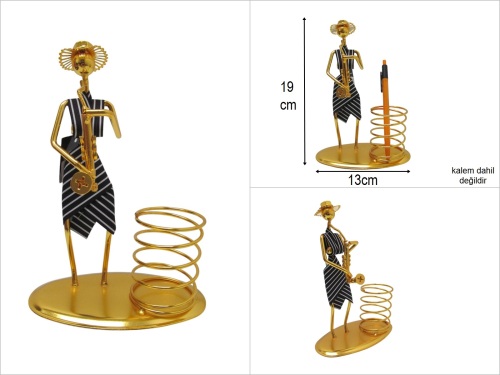 sd50096 dekoratif metal kalemlik biblo - 