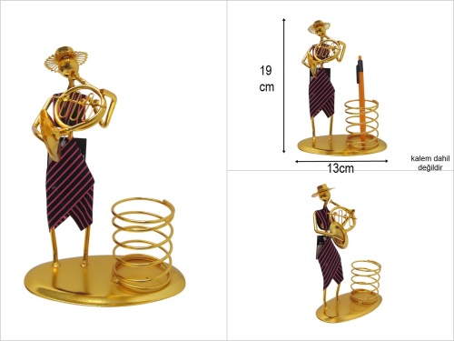 sd50098 dekoratif metal kalemlik biblo - 