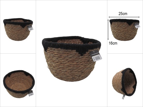 sd50149 no1 yuvarlak hasır+tekstil sepet - 