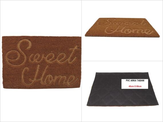 sd50170 pvc tabanlı kabartma dekorlu klasik koko kapı paspas 40cmx60cm - 1