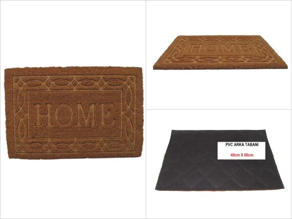 sd50171 pvc tabanlı kabartma dekorlu klasik koko kapı paspas 40cmx60cm - 1