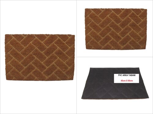 sd50172 pvc tabanlı kabartma dekorlu koko kapı paspas 40cmx60cm - 