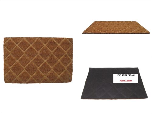 sd50173 pvc tabanlı kabartma dekorlu koko kapı paspas 40cmx60cm - 