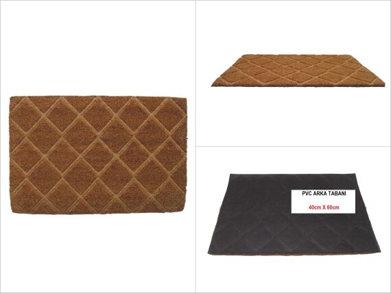 sd50173 pvc tabanlı kabartma dekorlu klasik koko kapı paspas 40cmx60cm - 1