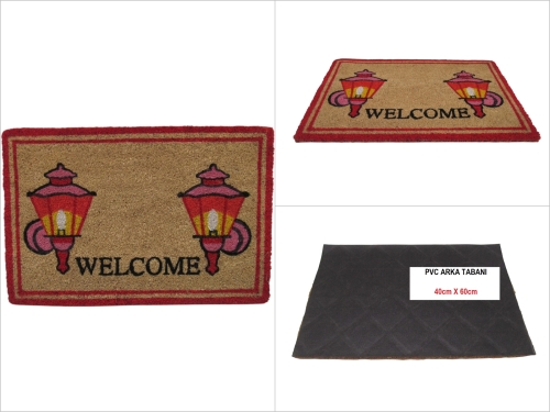 sd50174 pvc tabanlı koko kapı paspas 40cmx60cm - 