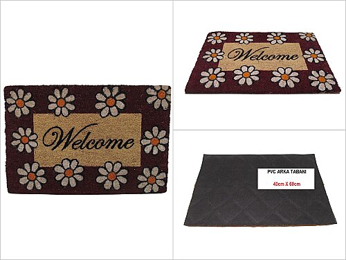 sd50175 pvc tabanlı koko kapı paspas 40cmx60cm - 