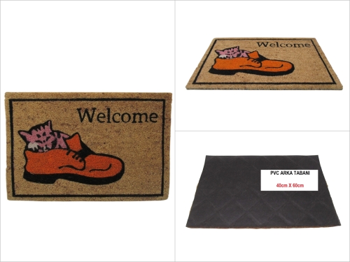 sd50176 pvc tabanlı koko kapı paspas 40cmx60cm - 