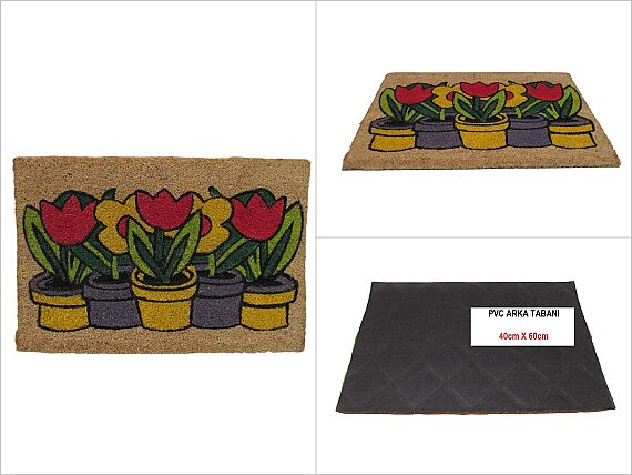 sd50178 pvc tabanlı koko kapı paspas 40cmx60cm - 1