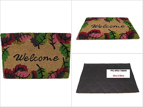 sd50179 pvc tabanlı koko kapı paspas 40cmx60cm - 