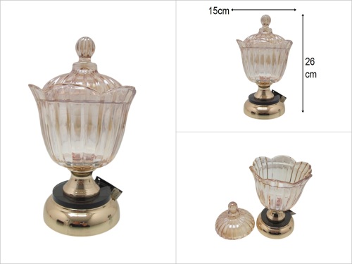sd50192 kapaklı gold cam sunumluk LUX - BU ÜRÜN SADECE MAĞAZADAN SATIŞ