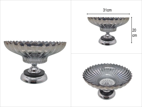 sd50197 ayaklı gümüş cam sunumluk LUX - BU ÜRÜN SADECE MAĞAZADAN SATIŞ