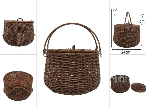 sd50228 sapı katlanan kapaklı güveç model no1 pvc örme sepet - 