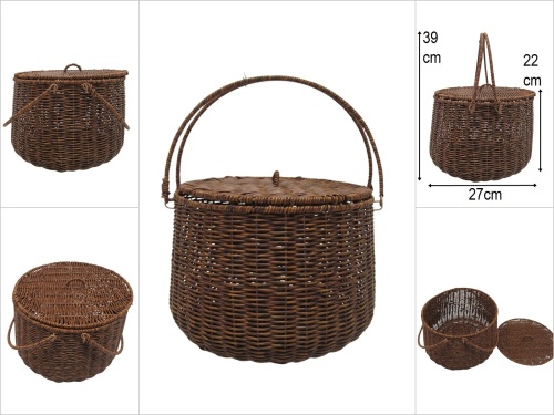 sd50229 sapı katlanan kapaklı güveç model no2 pvc örme sepet - 